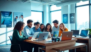 Collaborative workspace showcasing innovative ideas around CloudWalk and technology.