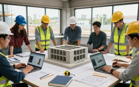 NAGA2000 engineering collaboration scene with civil engineers discussing project designs